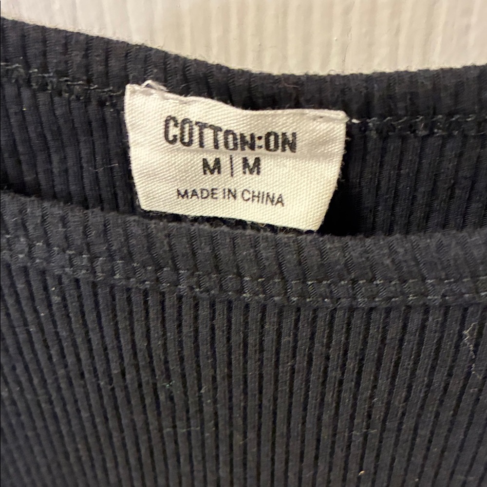 Cotton On Black and Green Ribbed Tank Top - Picture 2 of 9